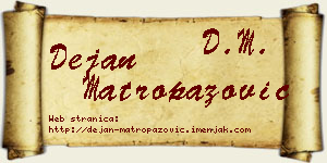 Dejan Matropazović vizit kartica